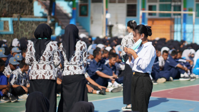 Cegah ISPA di Lingkungan Sekolah, SMKN 1 Saptosari Gelar Apel Pagi Sehat
